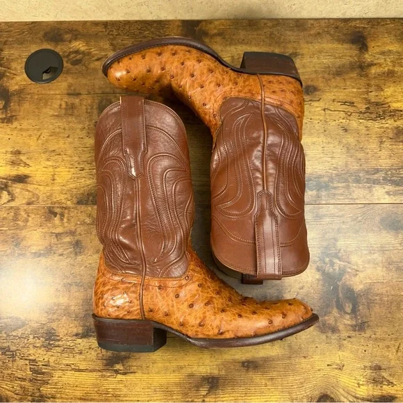 Tecovas | Shoes | Tecovas Wyatt Pecan Ostrich Mens Cowboy  display picture 3